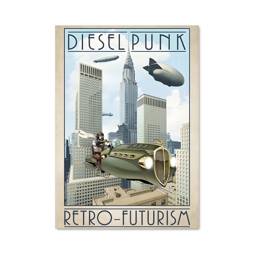 Poster captivant rétro futuriste – affiche Espace rétro